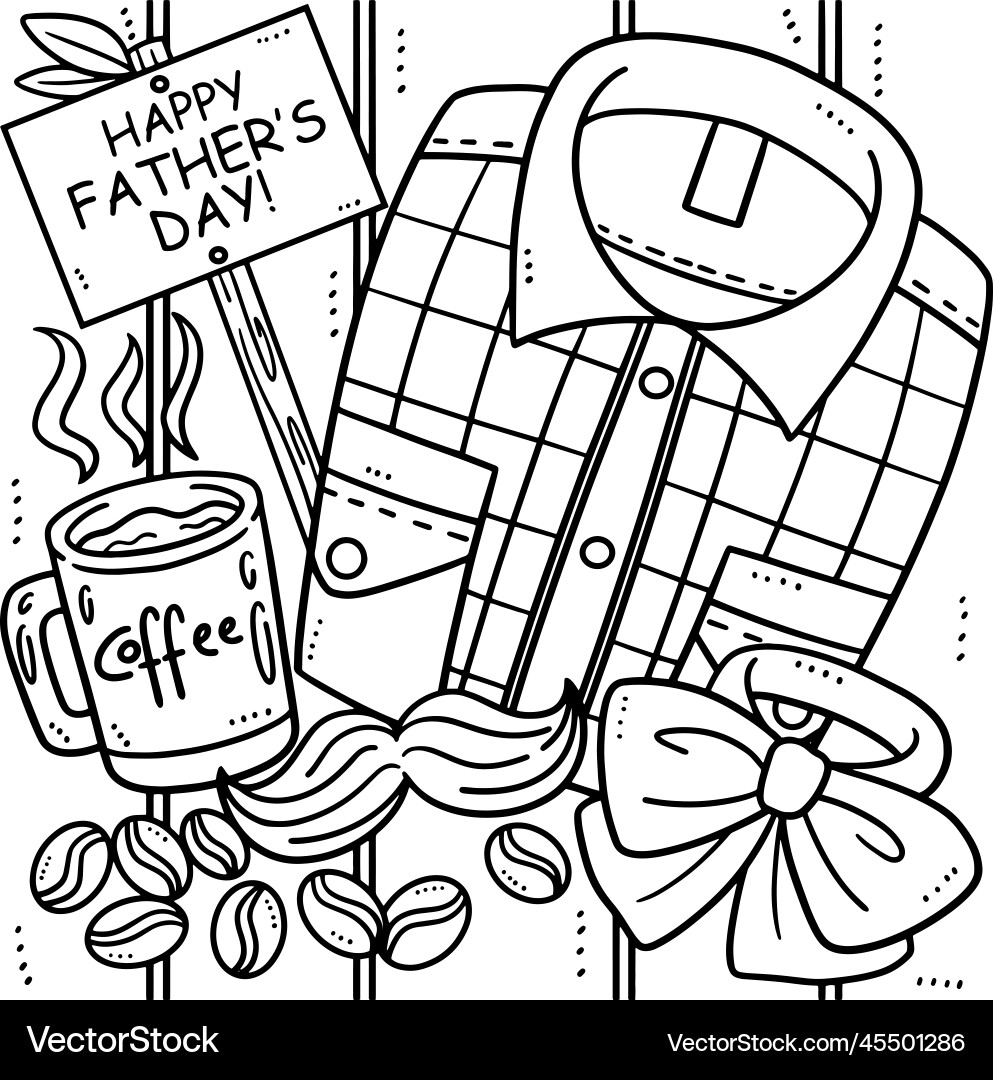 Happy Fathers Day Coloring Page For Kids Royalty Free Vector VectorStock Happy Fathers Day Coloring Page For Kids Royalty Free Vector VectorStock