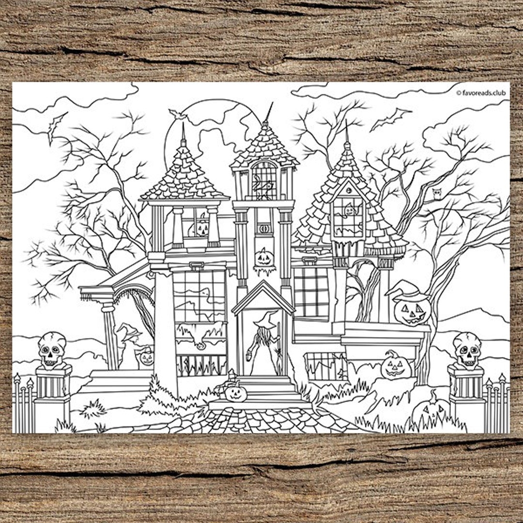 haunted mansion coloring pages