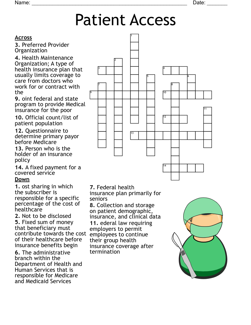 Health Insurance Terms Crossword WordMint