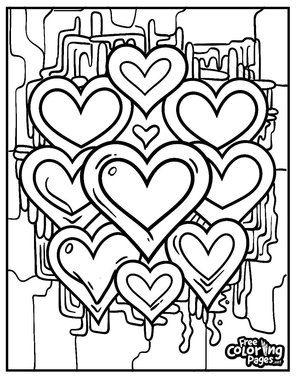 Hearts Coloring Pages Free Coloring Pages