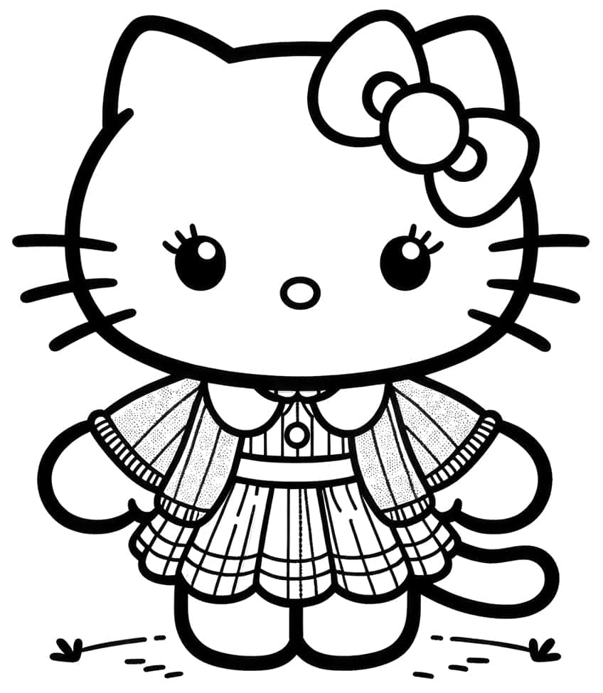 hello kitty cute coloring pages