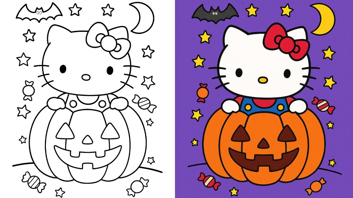 hello kitty free coloring page