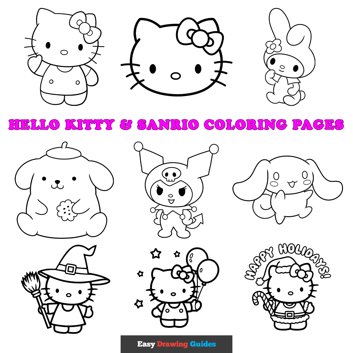 hello kitty friends coloring pages