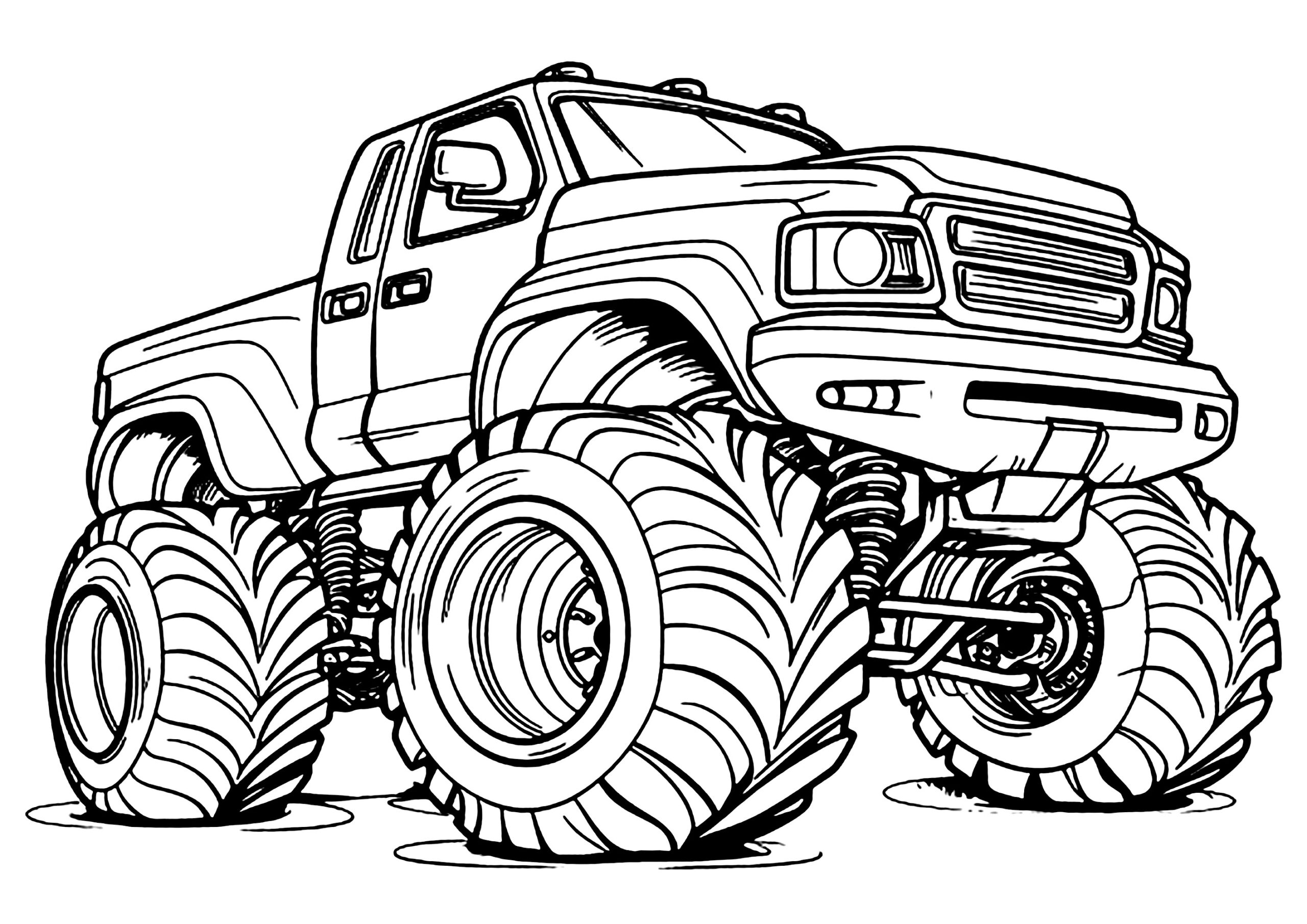 High street Car Monster Truck Coloring Pages