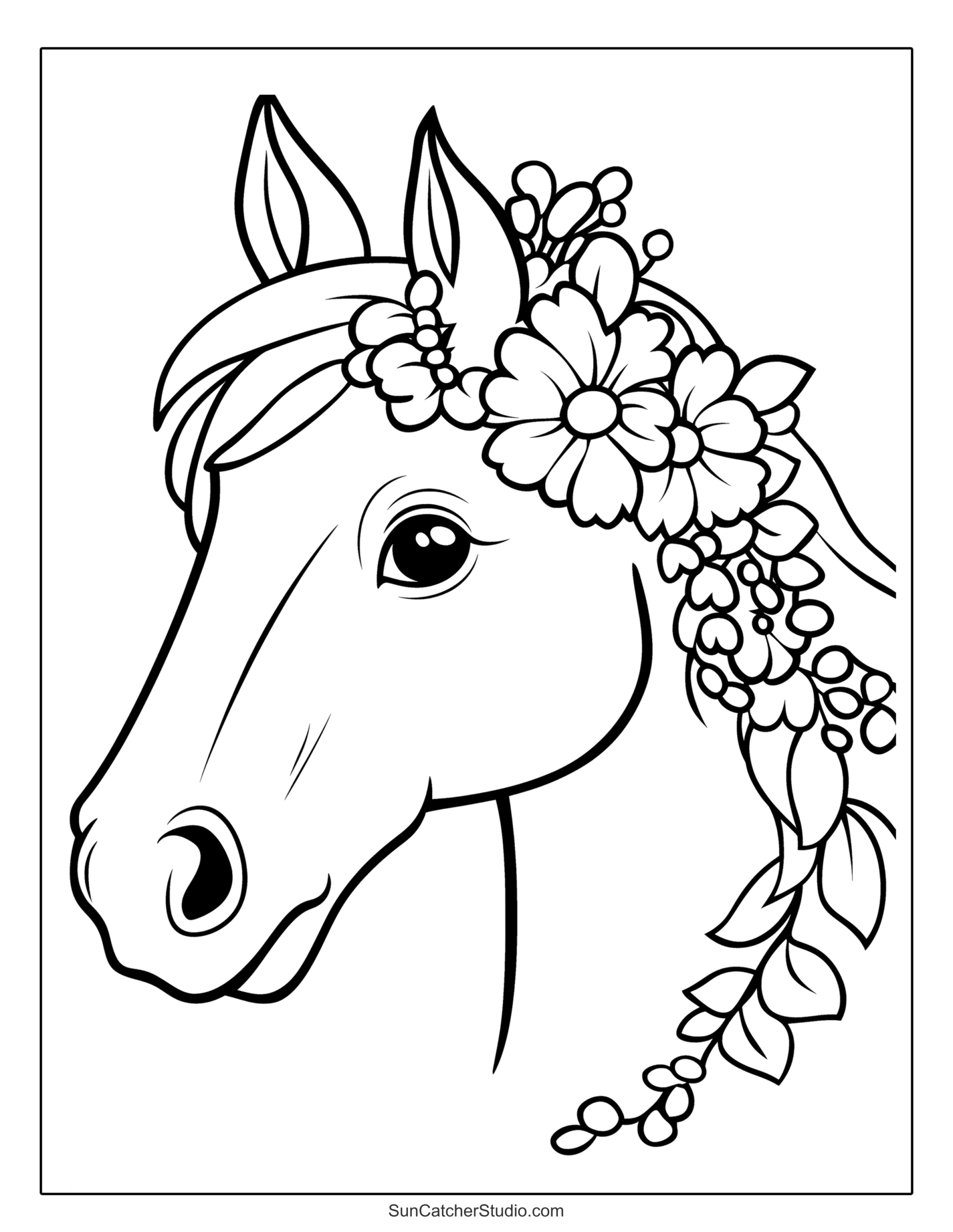 Horse Coloring Pages And Coloring Sheets Free Printables Lettering SVG Files Tools Apps