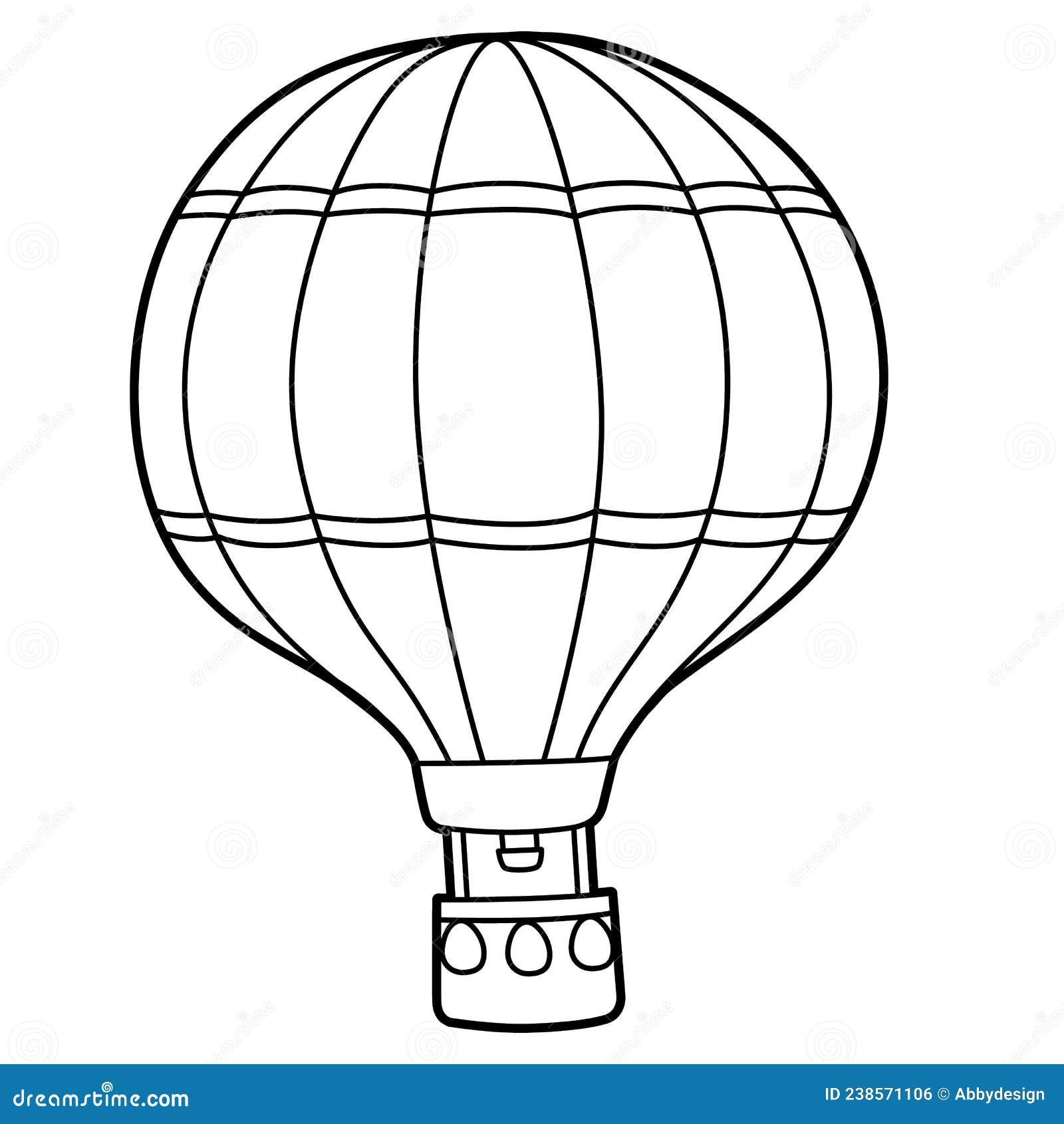 Hot Air Balloon Coloring Page Isolated For Kids Stock Vector Illustration Of Adventure Colouring 238571106