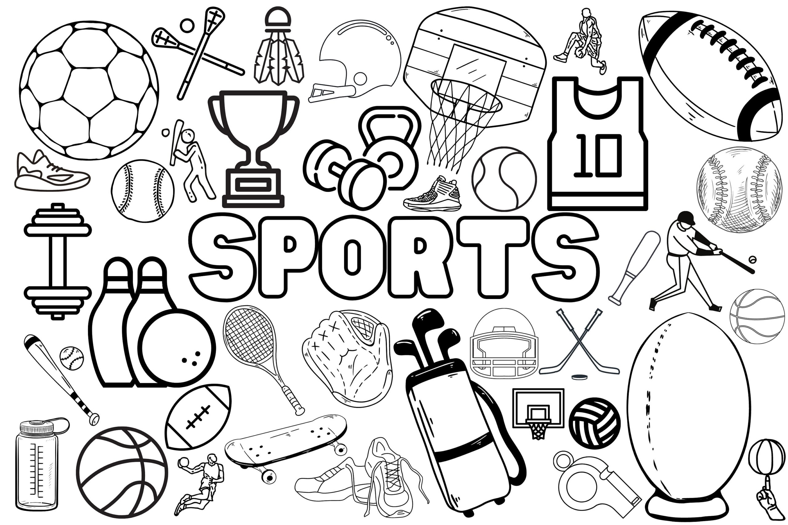 Huge Sports Coloring Poster For Kids Adults great For Family Time Girls Boys Arts And Crafts Senior Care Facilities Schools Etsy