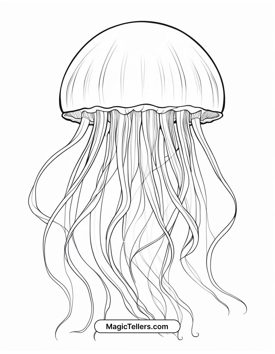 jelly fish coloring page