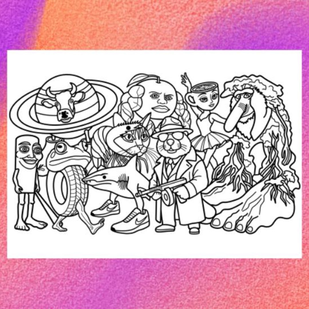 Italian Brainrot Animals Coloring Page 1 PNG 1 PDF A4 Size digital Download Printable Etsy Israel