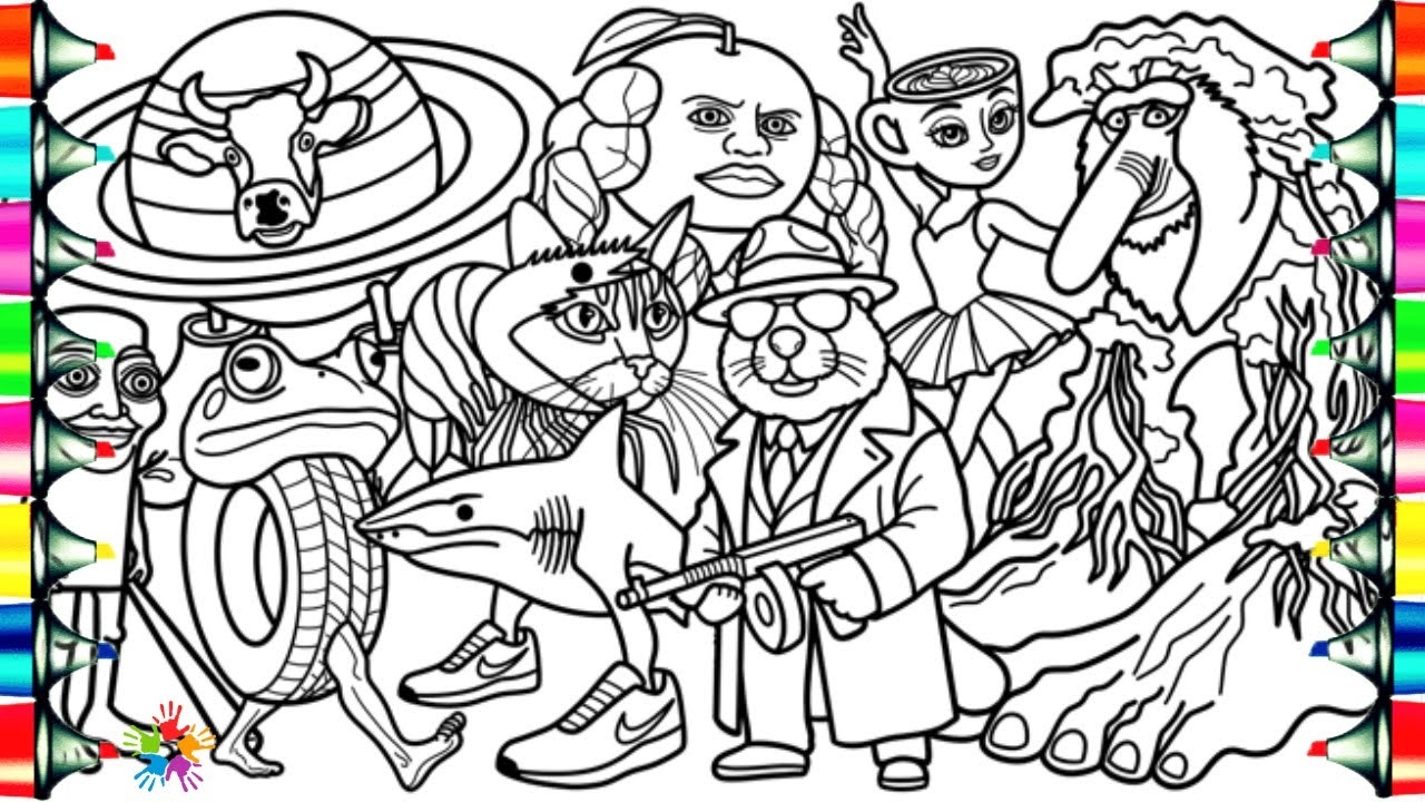 italian brainrot coloring page