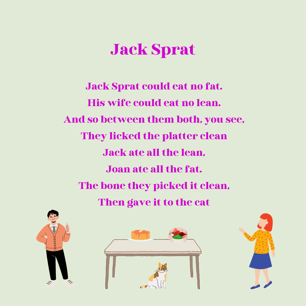 Jack Sprat Printable Lyrics Origins And Video
