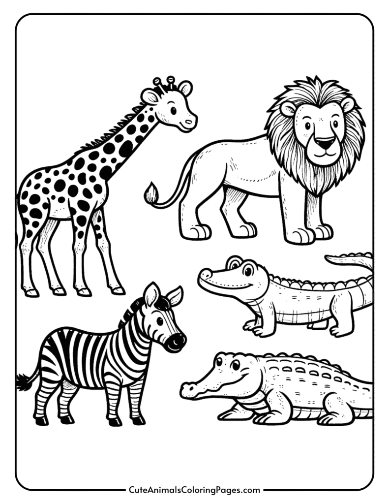 zoo animal coloring pages