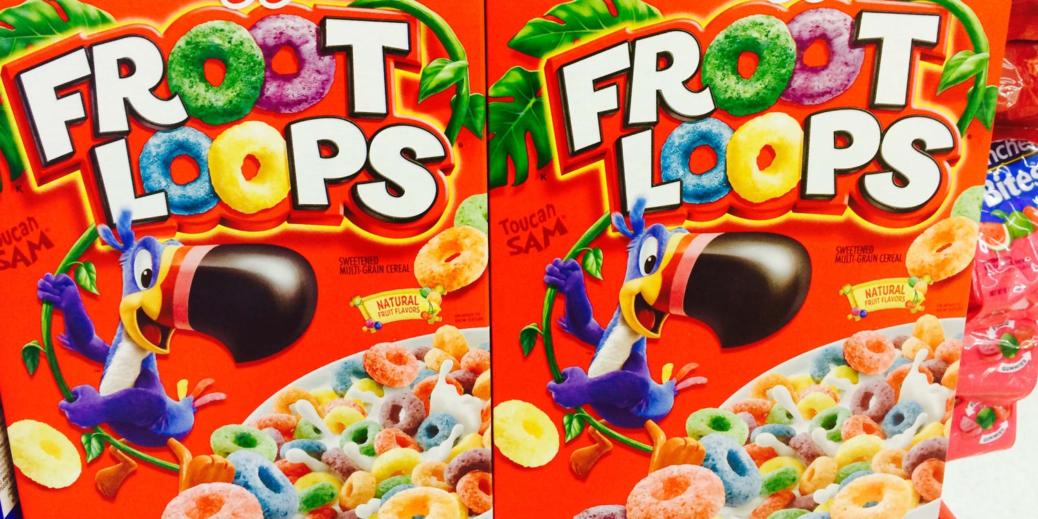bird on fruit loops