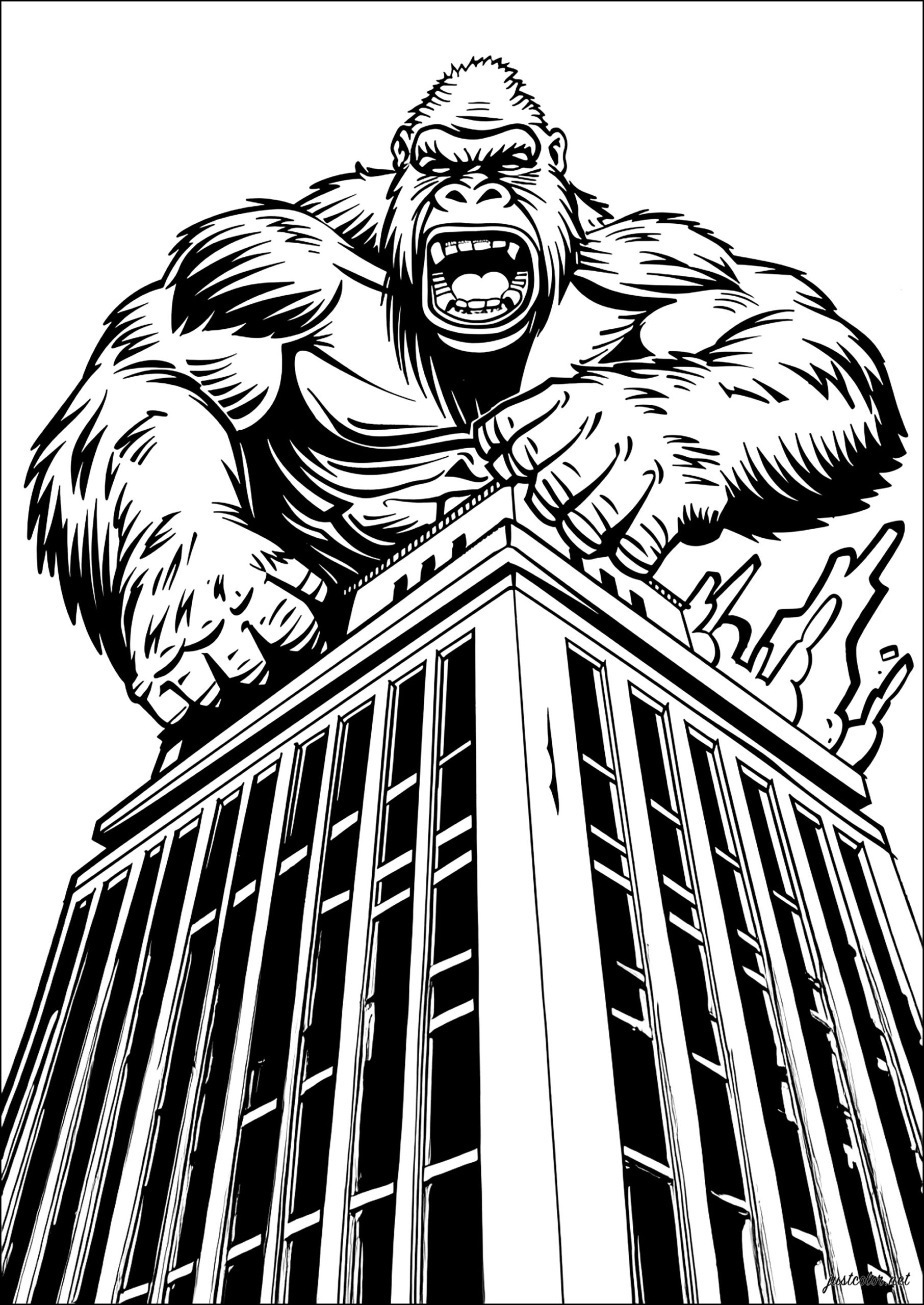 King Kong On Top Of A Building King Kong Coloring Pages