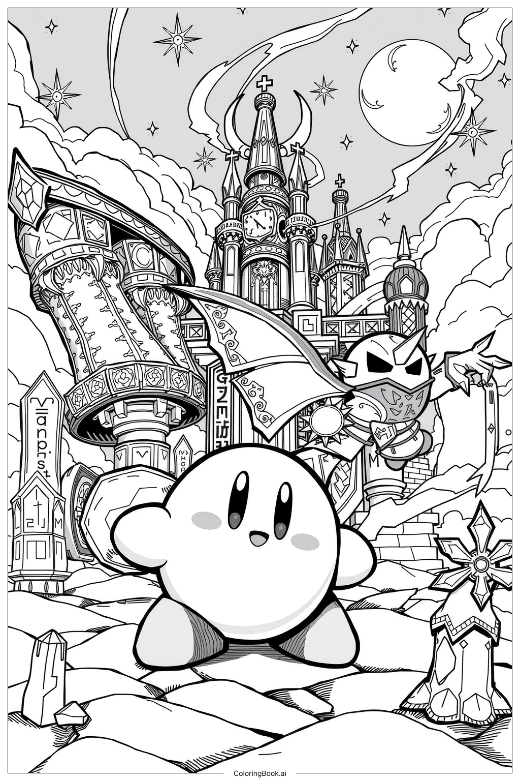 coloring pages of kirby