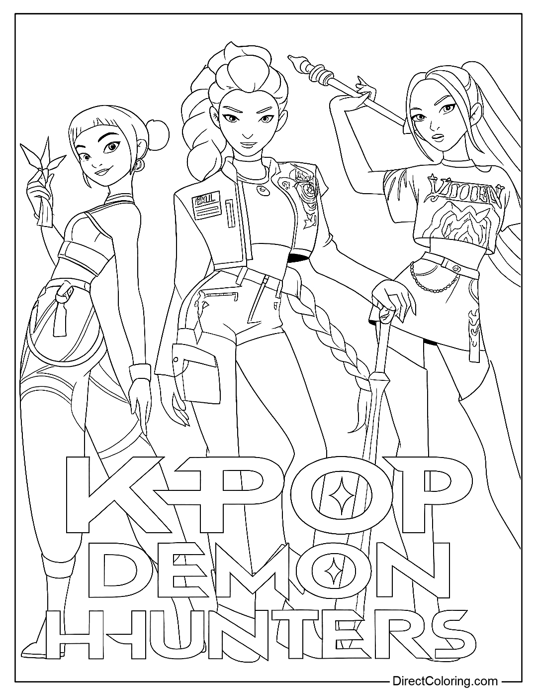 KPop Demon Hunters Coloring Pages Free PDF To Download And Print