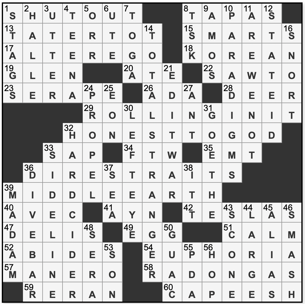 tolkien beast crossword clue