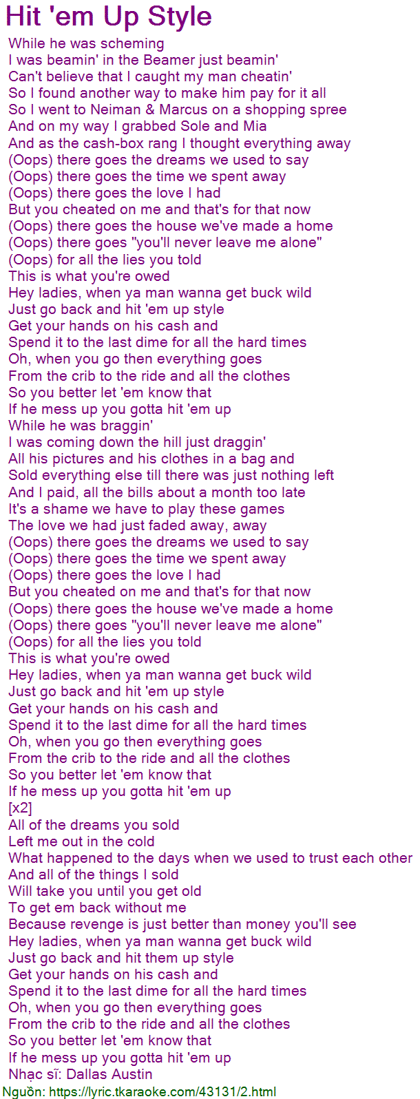 L i B i H t Hit em Up Style c Nh c Nghe 