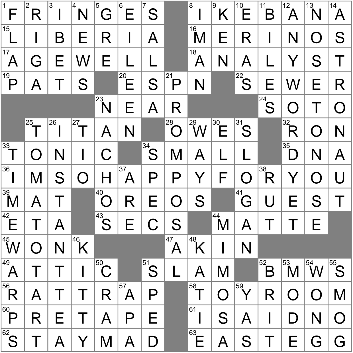 LA Times Crossword 15 Apr 23 Saturday LAXCrossword