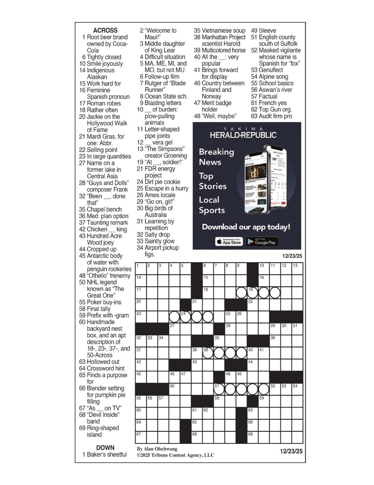 LA Times Crossword Dec 23 2025 Crosswords Yakimaherald LA Times Crossword Dec 23 2025 Crosswords Yakimaherald