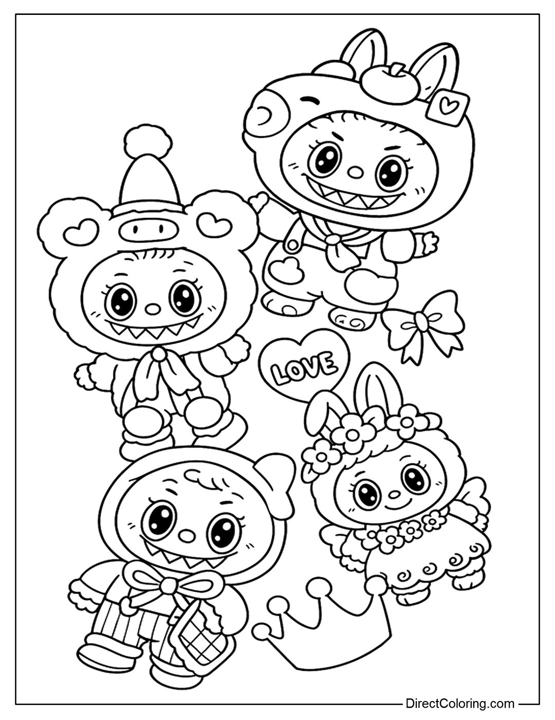 Labubu Coloring Pages Free PDF To Download And Print