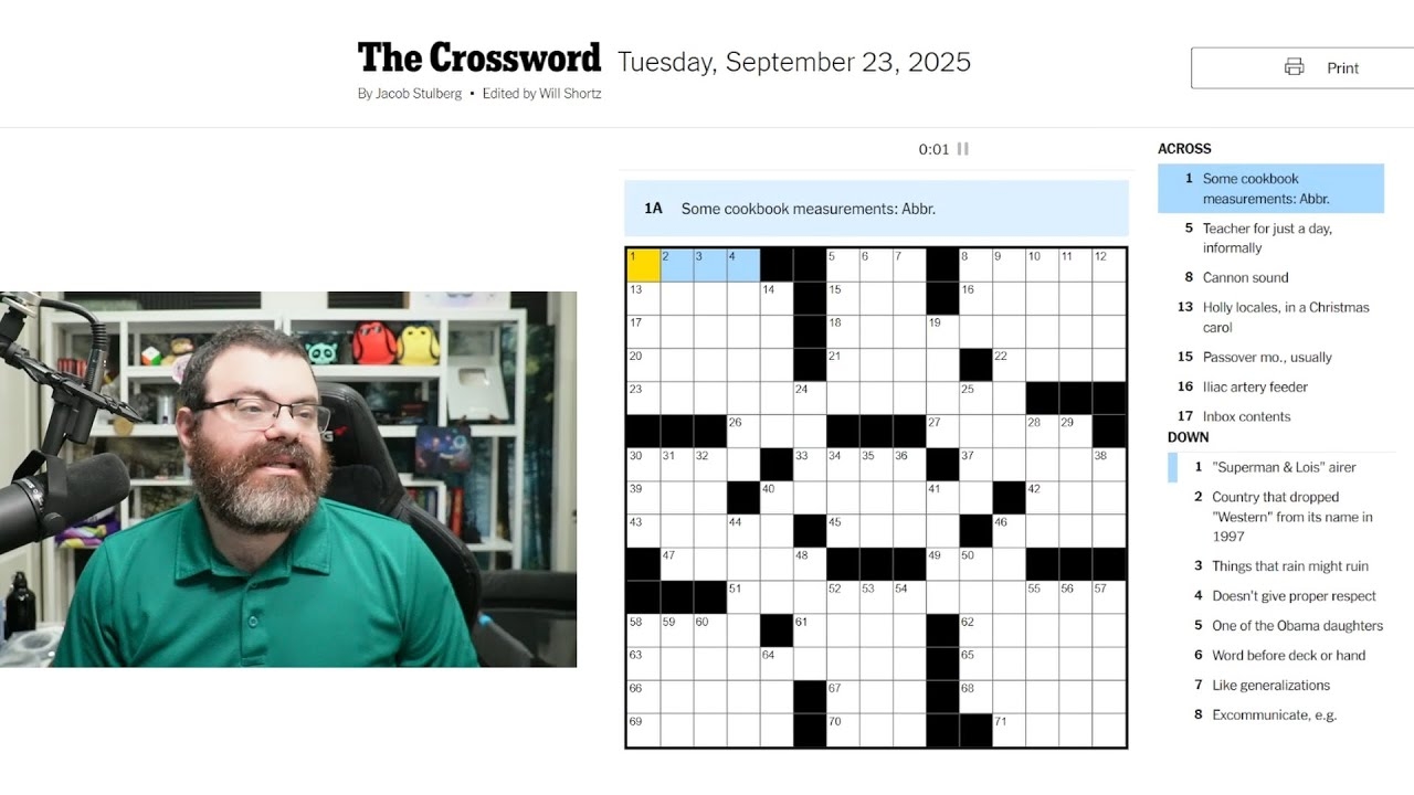 Learning Crossword Week 70 NYT Crossword Tuesday Sept 23rd 2025 YouTube