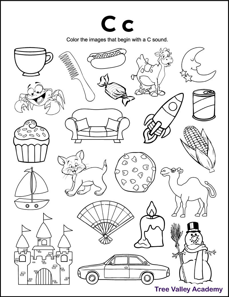 letter c coloring worksheets