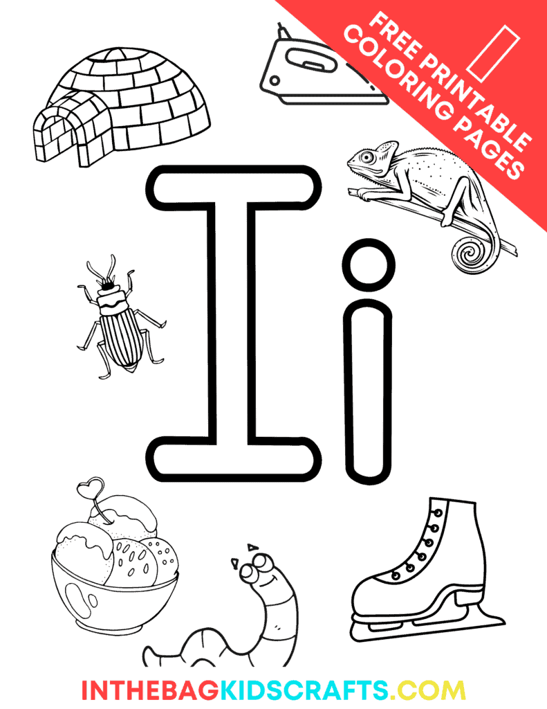 Letter I Coloring Pages FREE Printable In The Bag Kids Crafts
