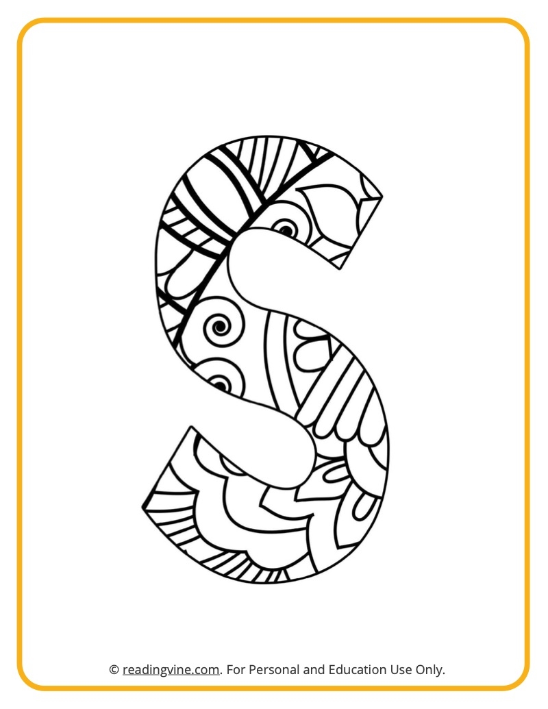 Letter S Coloring Pages