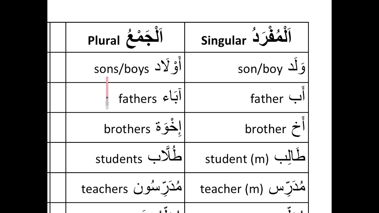LQ1008 Arabic Lesson Singular Plural YouTube