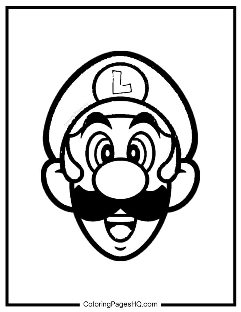 Luigi Coloring Pages Free PDF Printables Coloring Pages HQ