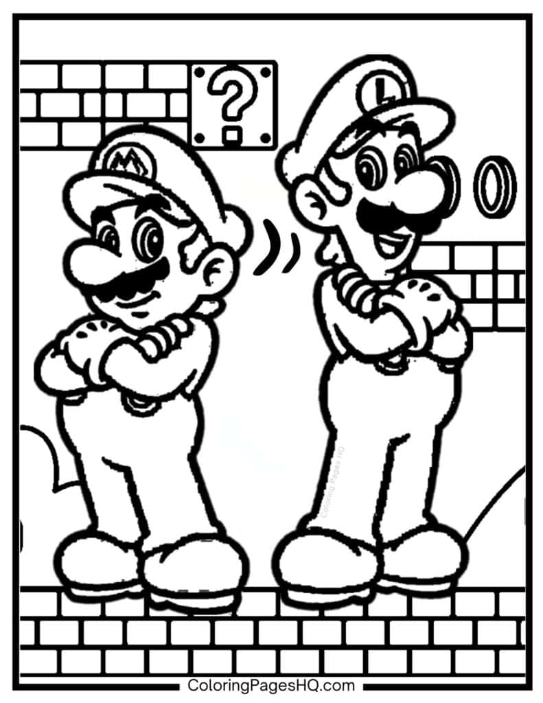Luigi Coloring Pages Free PDF Printables Coloring Pages HQ