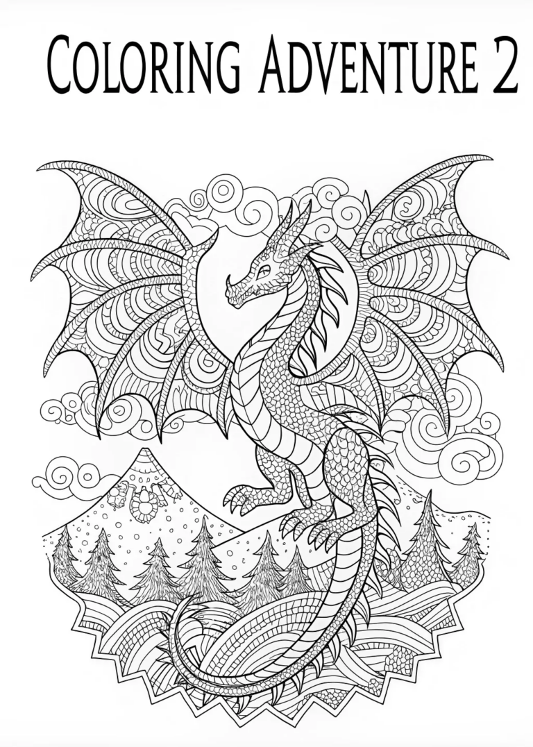 dragon coloring book pages