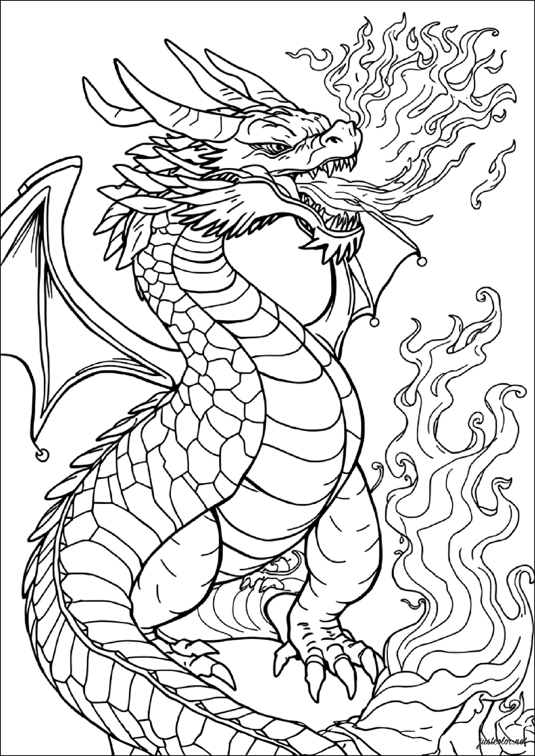 Majestic Dragon With Dancing Flames How To Train Your Dragon Coloring Pages
