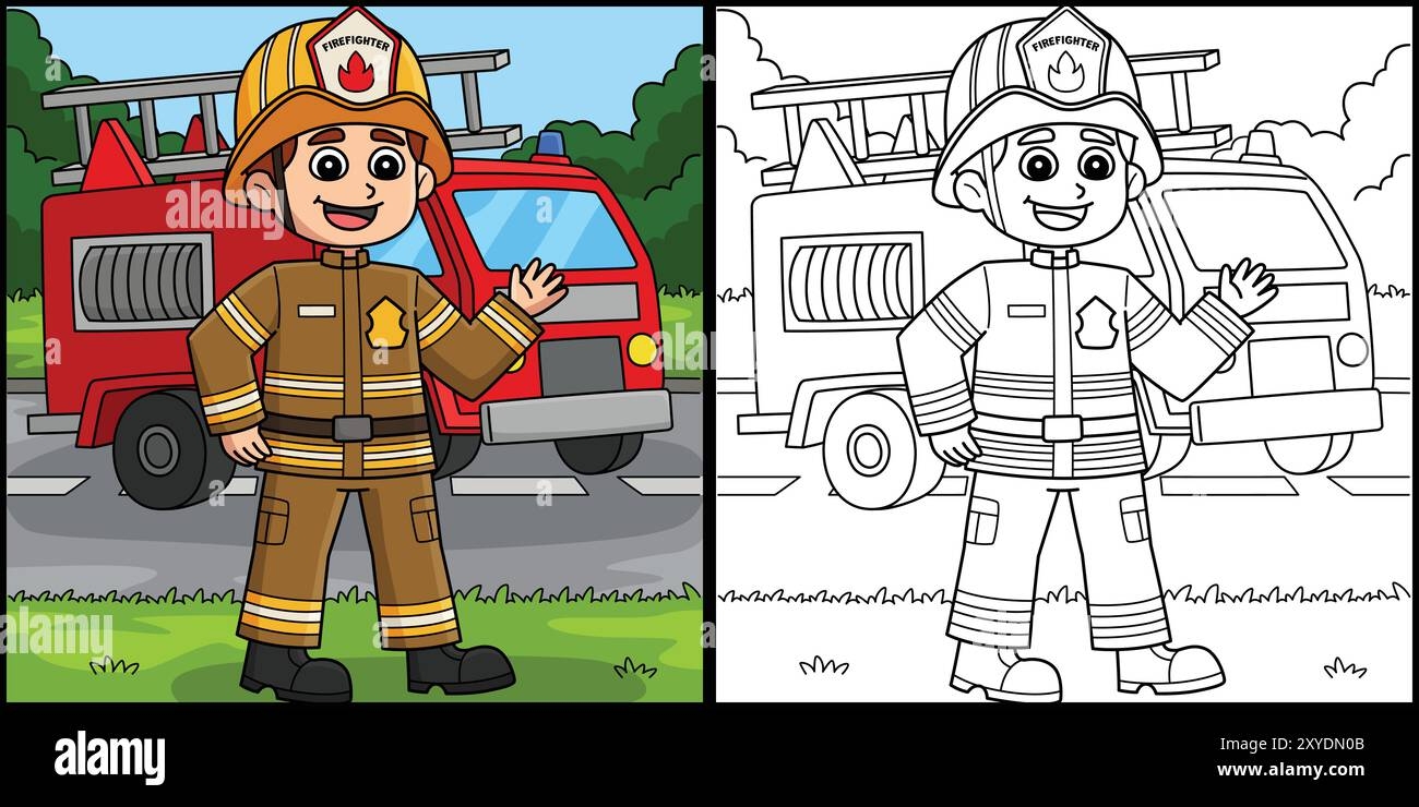 fire fighter coloring page