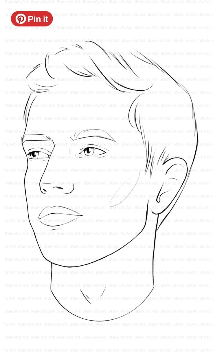 Male Portrait Coloring Pages European Faces PNG digital Download Etsy