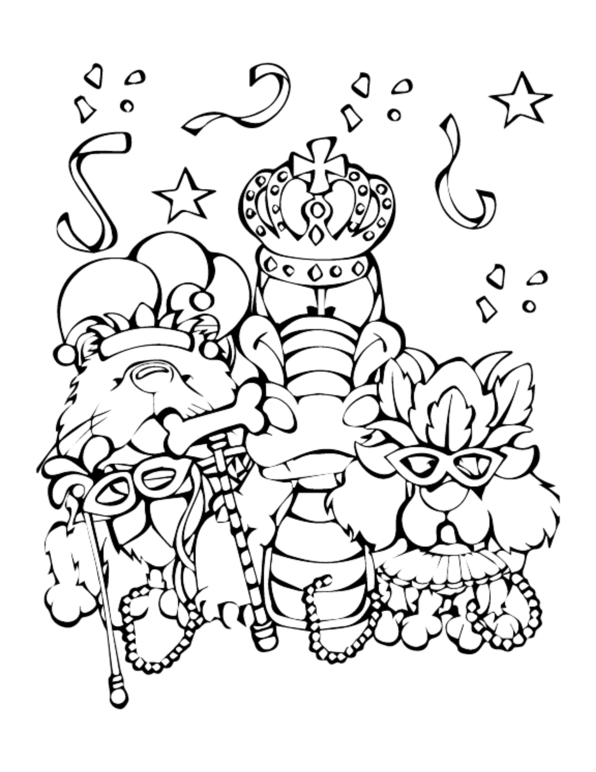 Mardi Gras Coloring Book Classful