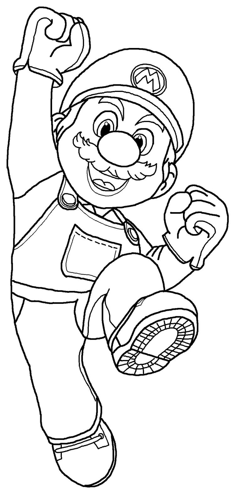 Mario From The Super Mario Bros Movie Coloring Page