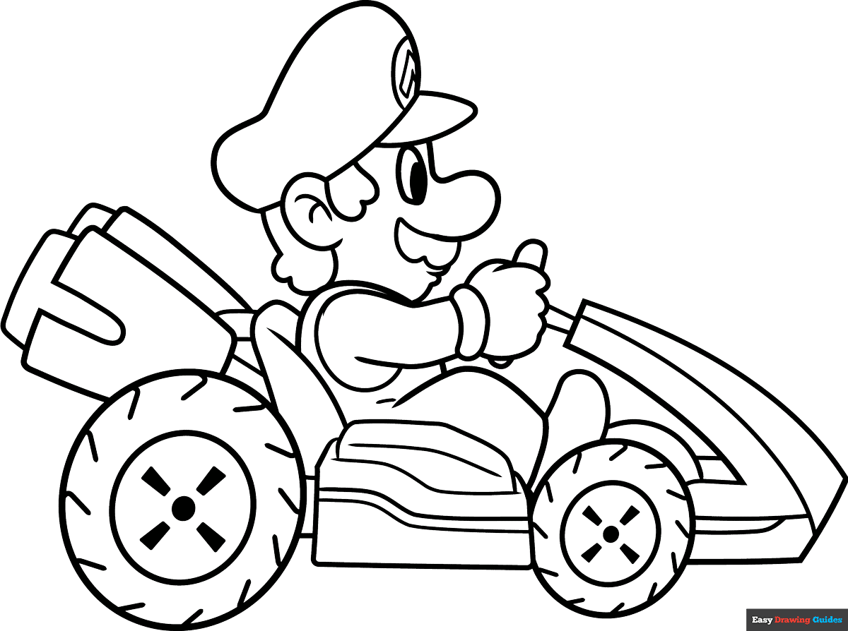 mario kart coloring pages