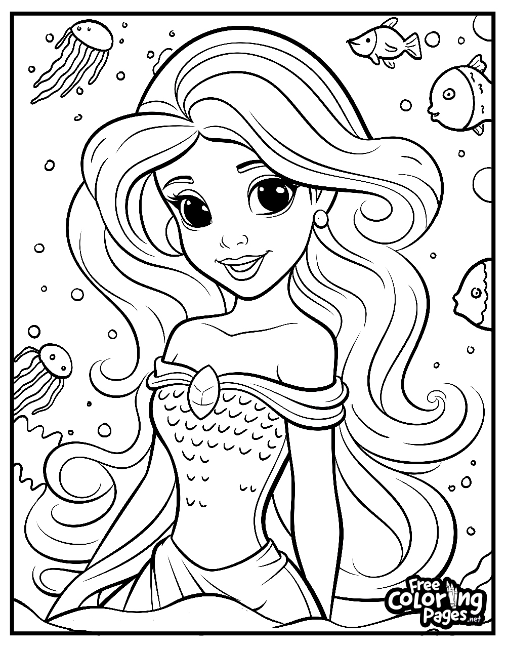 coloring pages little mermaid