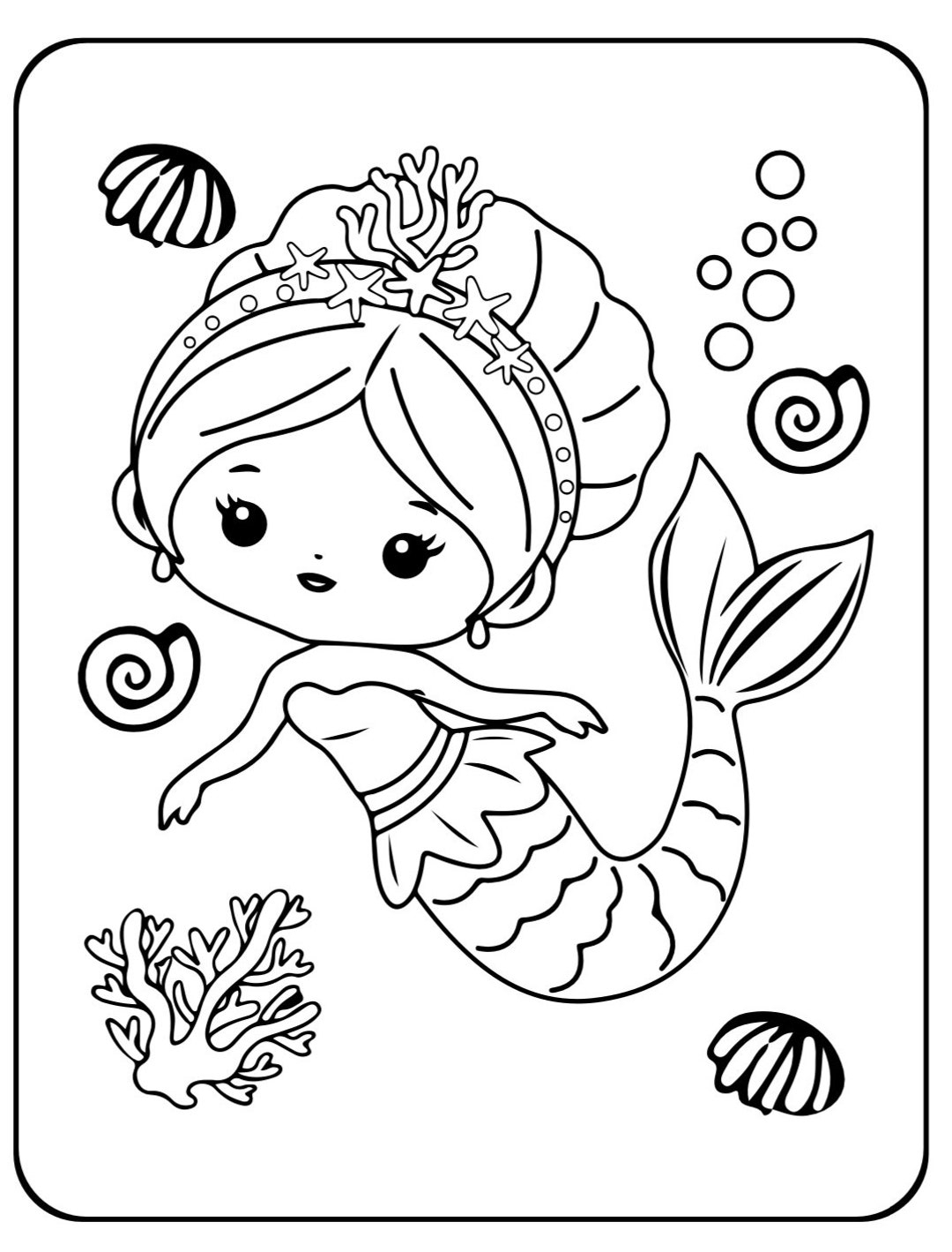 mermaid coloring pages print