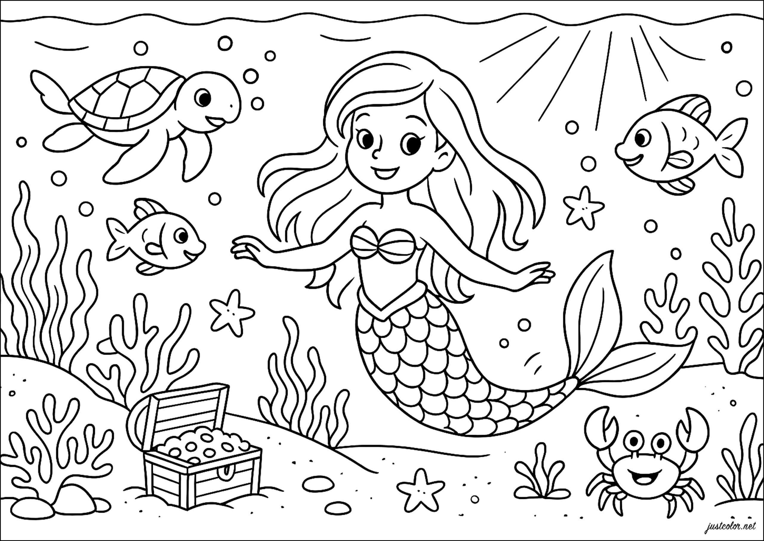 mermaid coloring sheets printable