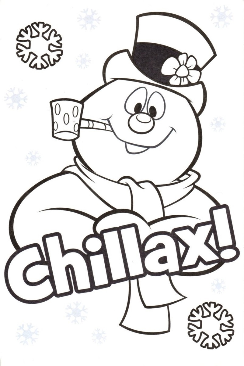 Merry Christmas Frosty The Snowman Chillax Coloring Color Greeting Card EBay