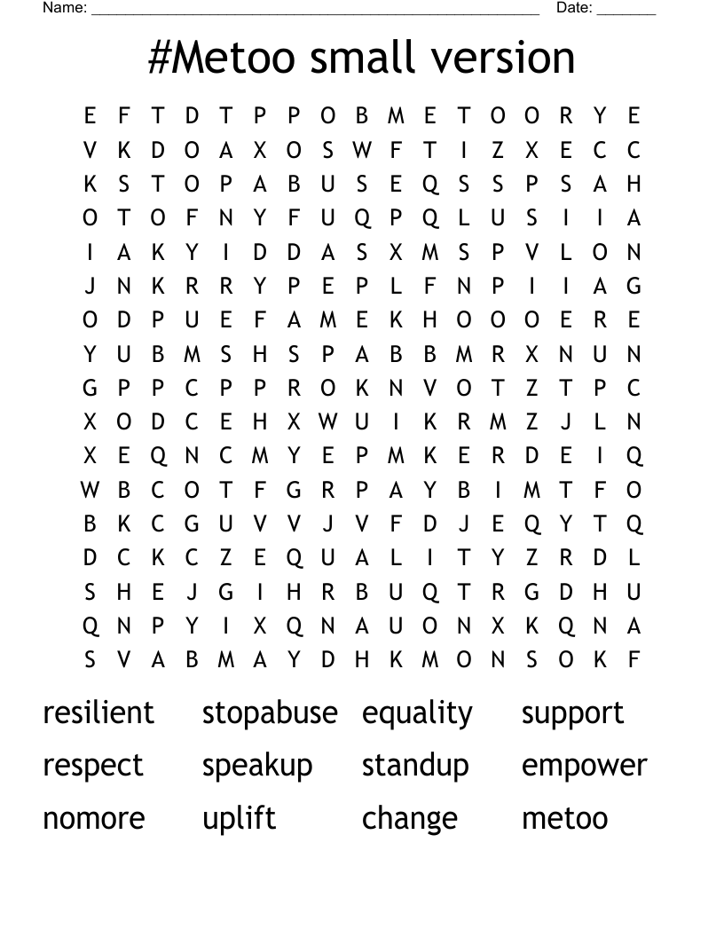 Metoo Small Version Word Search WordMint