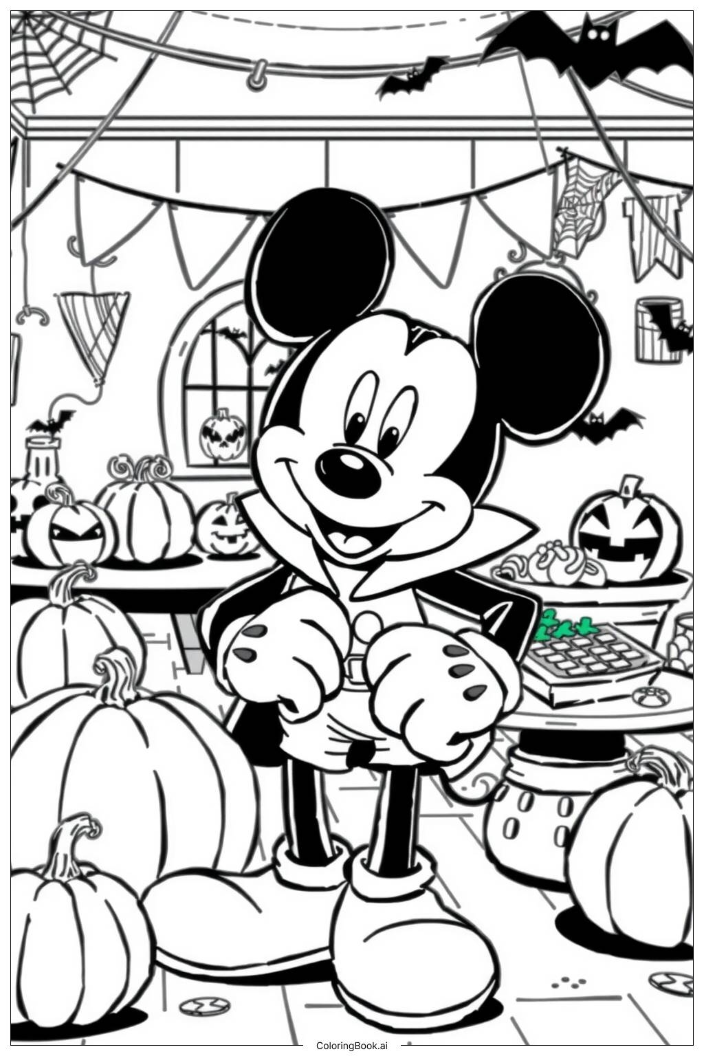 mickey mouse halloween coloring