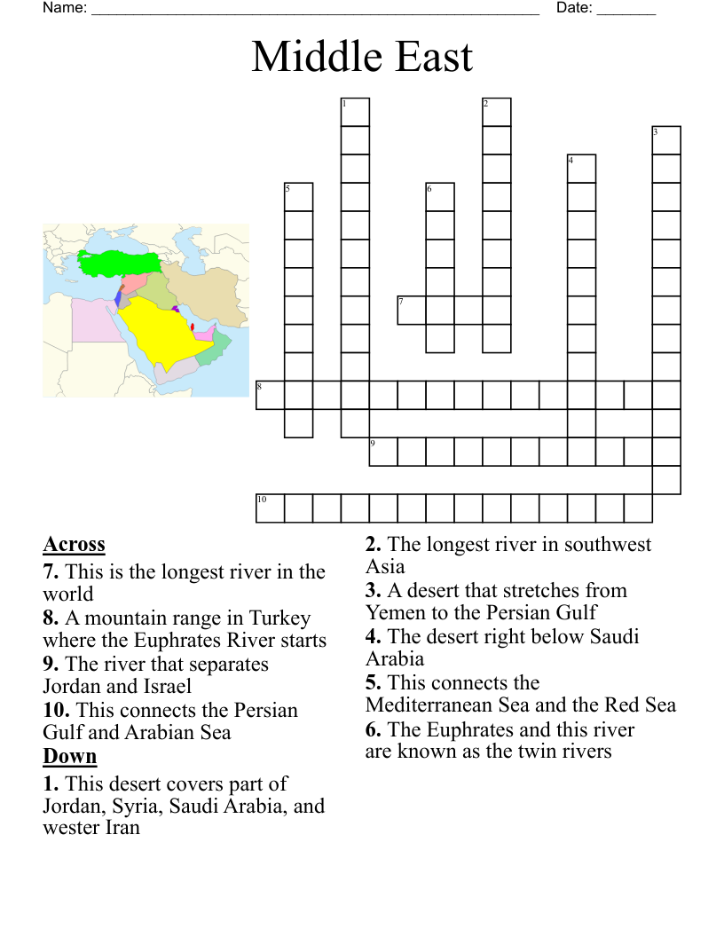 Middle East Crossword WordMint