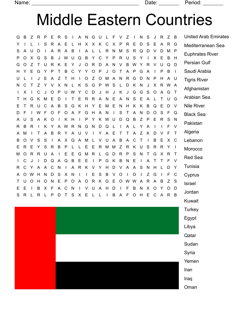 Middle East Crossword WordMint