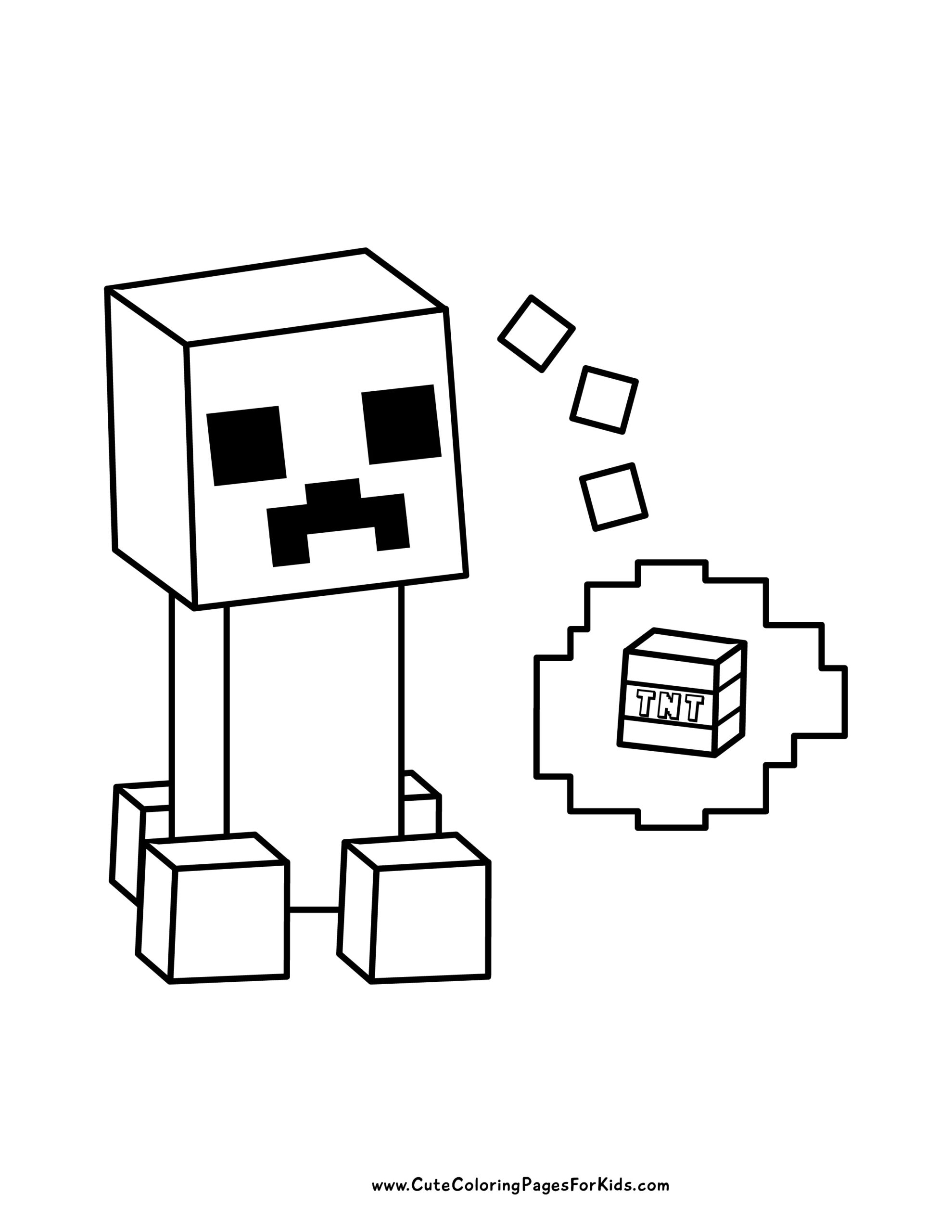 minecraft printable coloring sheets