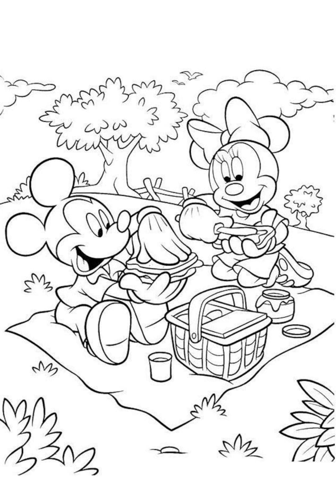 Minnie And Mickey Mouse Printable Coloring Pages For Kids Disney Instant Download Kids Art Activity Toddler Craft Preschool Coloring Etsy