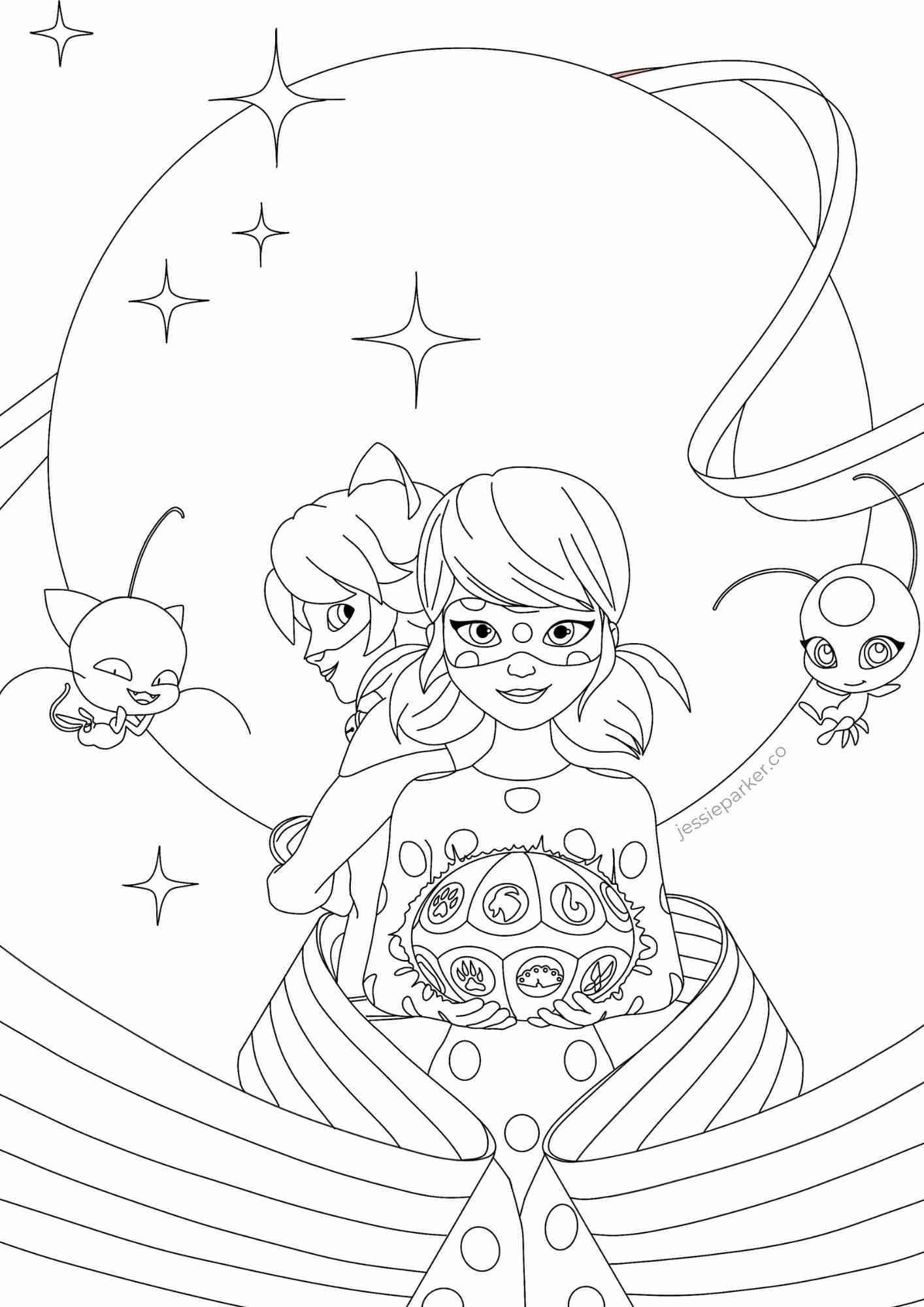 ladybug cat noir coloring pages